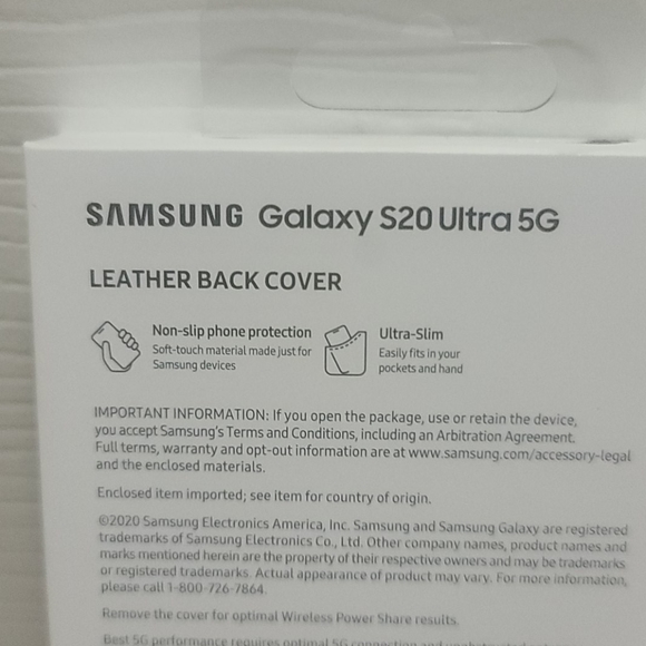 NWT Samsung Galaxy S20 Ultra Leather Back Cover - Picture 2 of 3